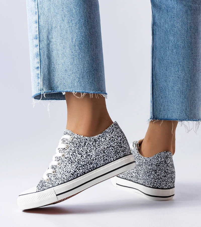 Schwarze Garceau-Sneaker mit niedrigem Keilabsatz