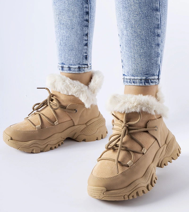 Beige gefütterte Schneestiefel Petaluma