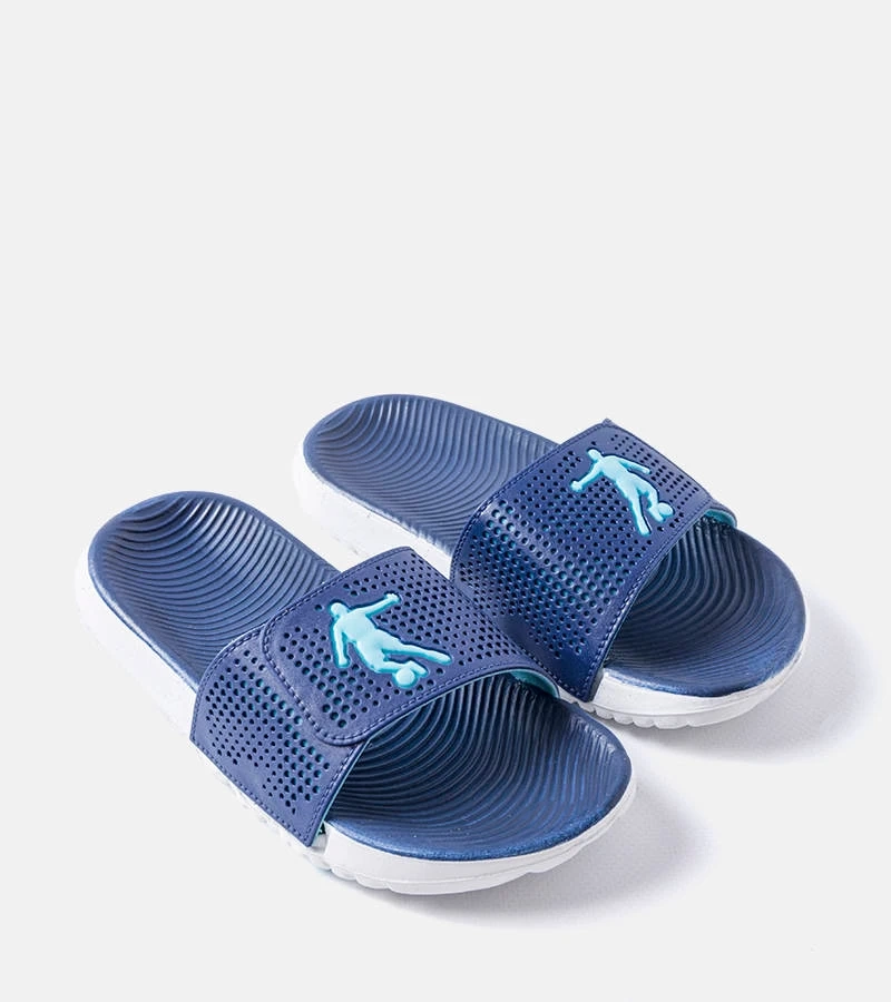 Weiß-blaue Gummiflipflops Athens