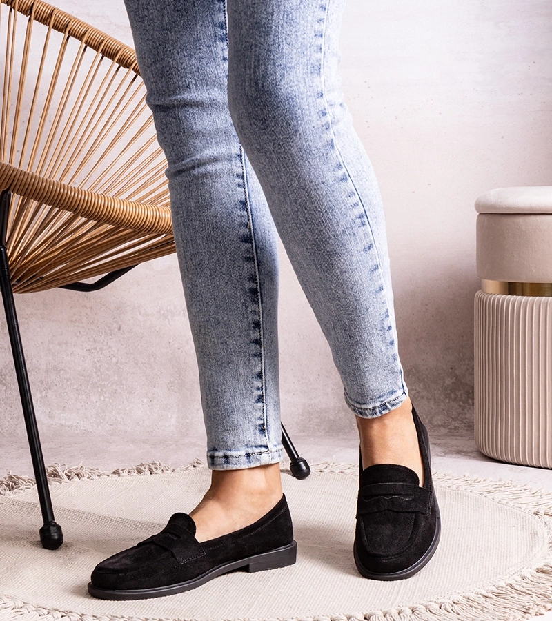 Schwarze Wildleder-Mokassins von Miralona