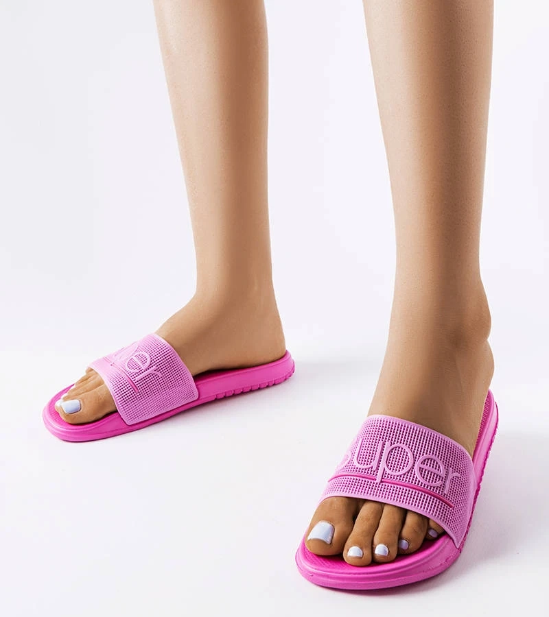 Rosa Azelio Gummiflipflops mit Aufschrift