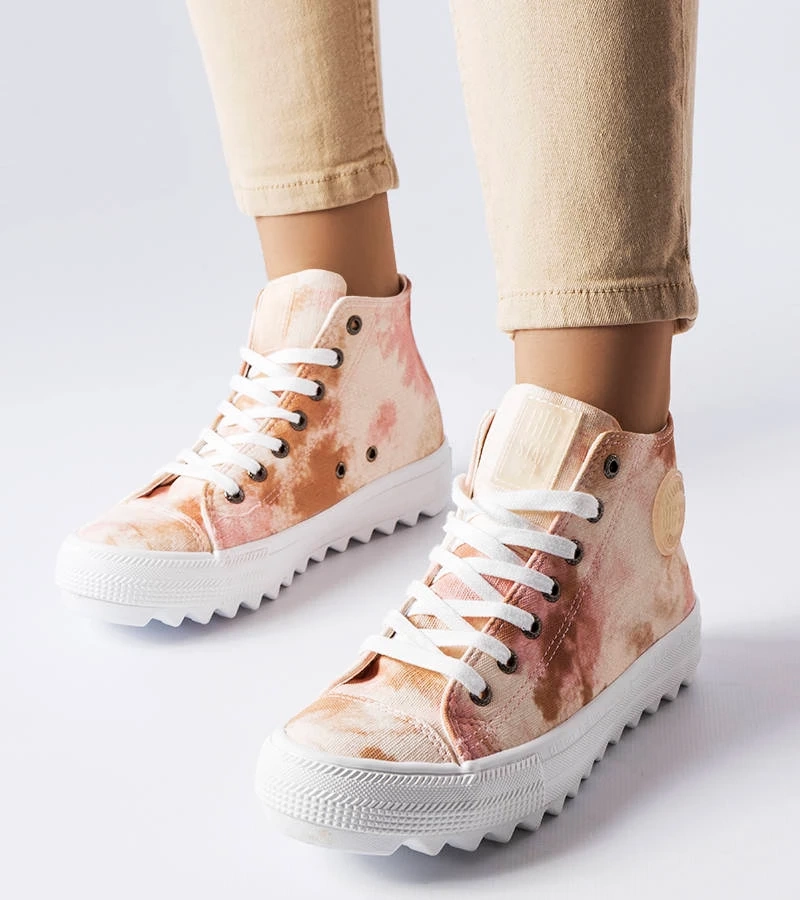 Beigefarbene gemusterte Turnschuhe Big Star LL274048