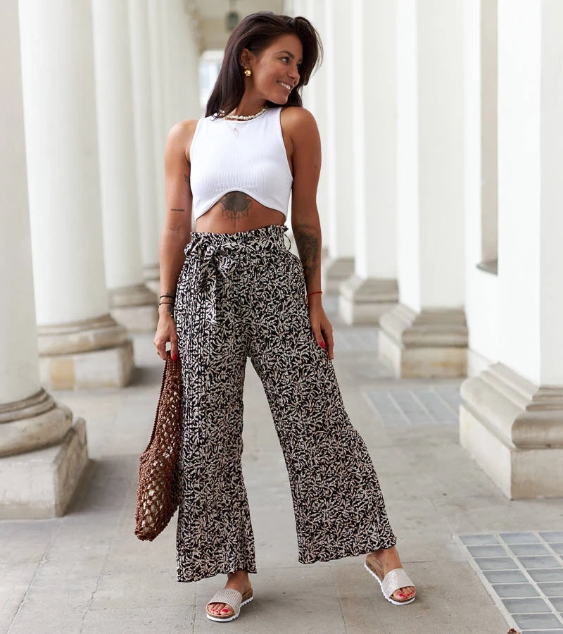 Schwarze Plissee-Hosen von Roffeno