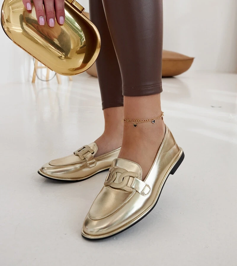 Goldene klassische Mokassins von Zana