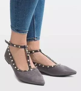 BALLERINAS HALBSCHUHE DAMENSCHUHE SCHUHE 127-13 GRAU