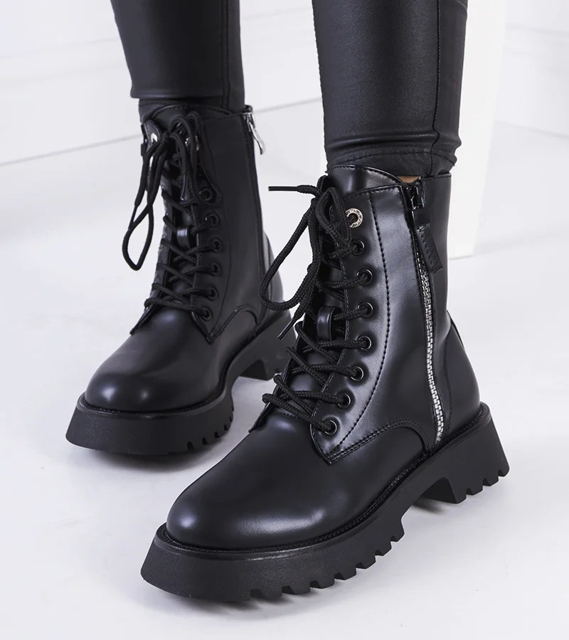 Schwarze Berkton Stiefeletten