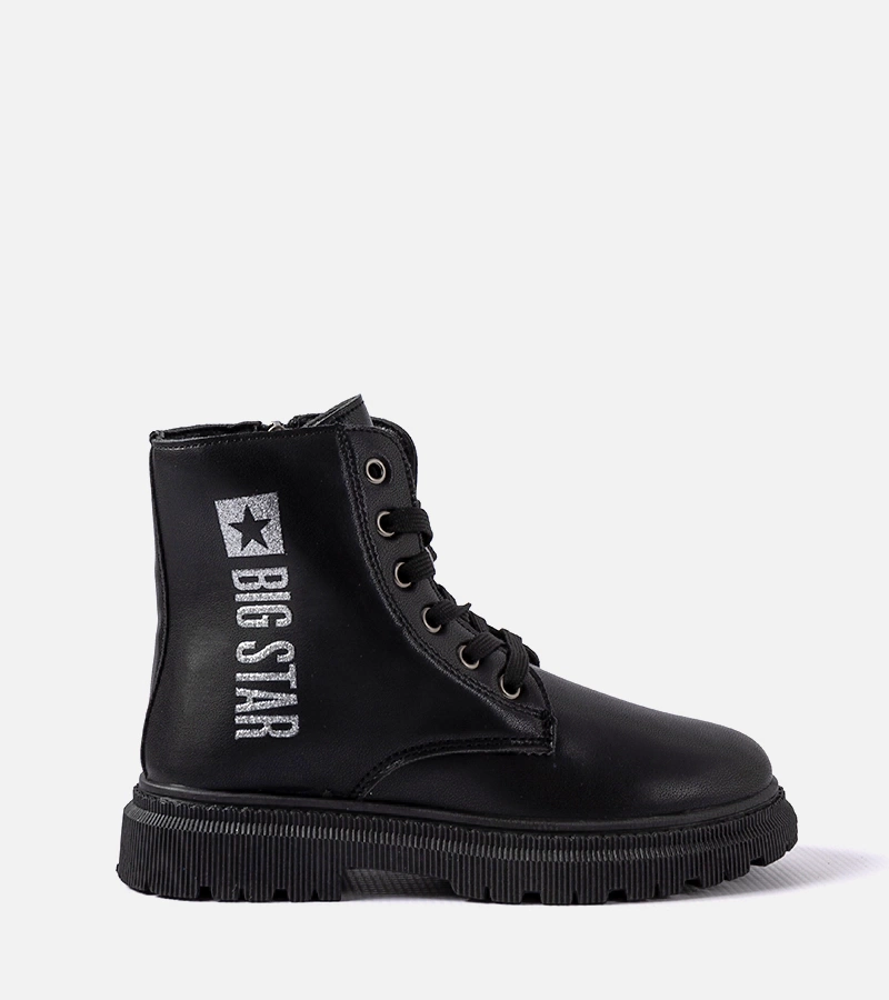 Schwarze, gefütterte Stiefeletten Big Star MM374152