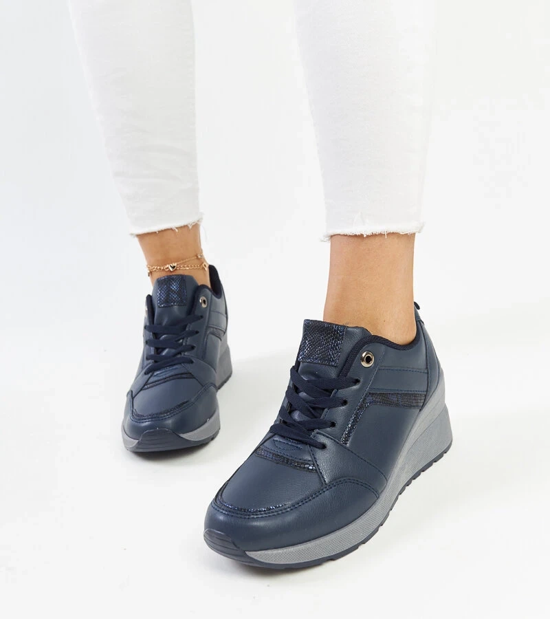 Dunkelblaue Cristel Keilsneaker