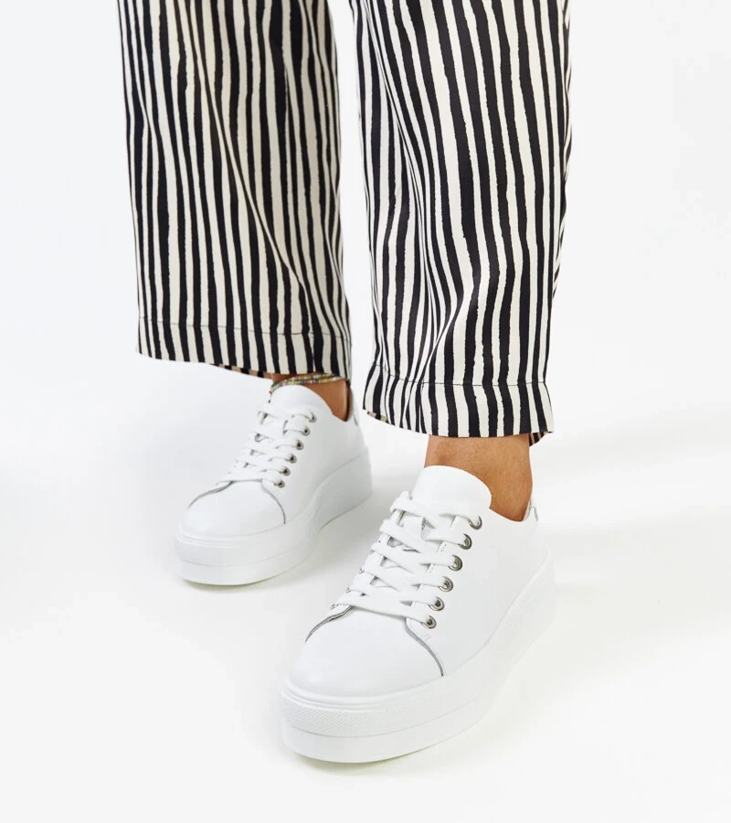 Weiße klassische Leder-Sneaker Sleiman