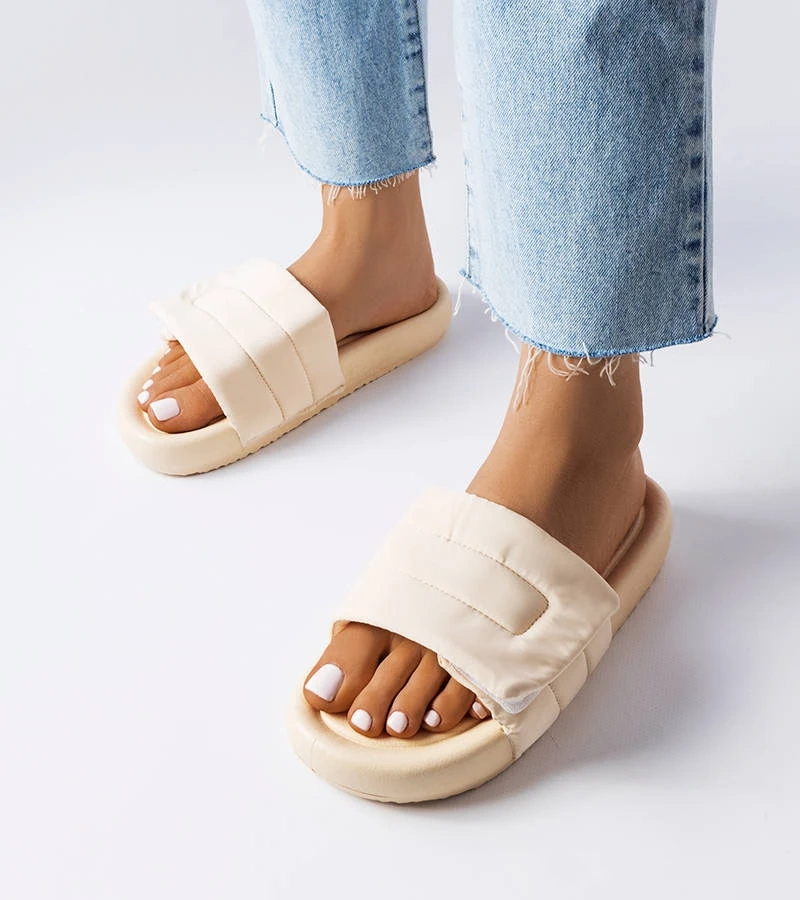 Beige Klettverschluss-Sandalen von Aleron