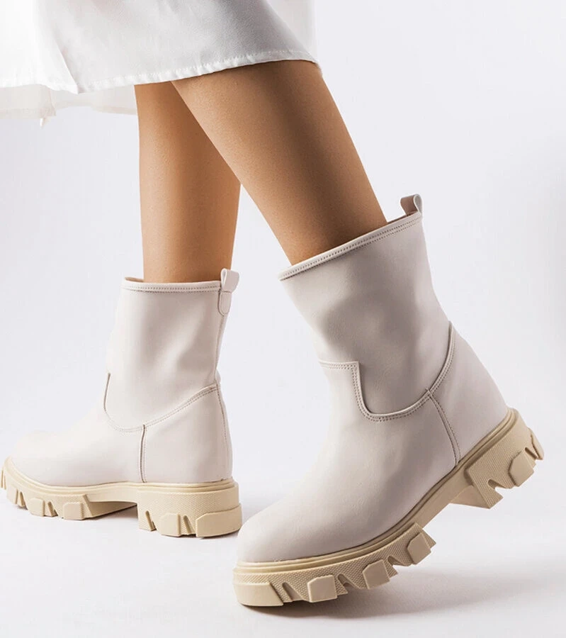 Beige Wuori Slip-On Worker Stiefeletten