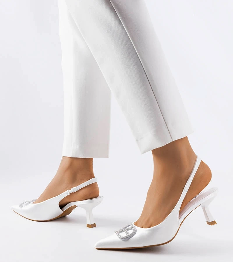 Weiße Stilettos mit Zirkonia von Lafontaine