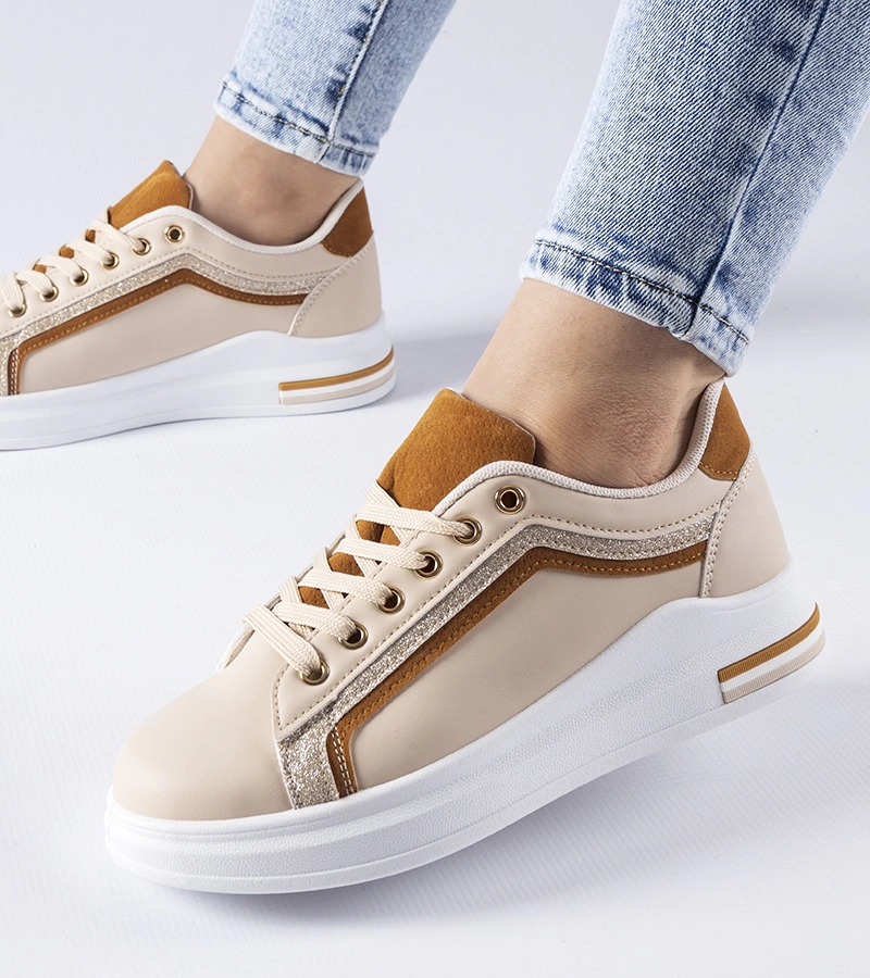 Beige Mayfield Plateau-Sneaker