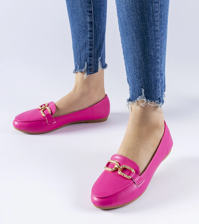 Rosa Mokassins mit Sovera-Schnalle