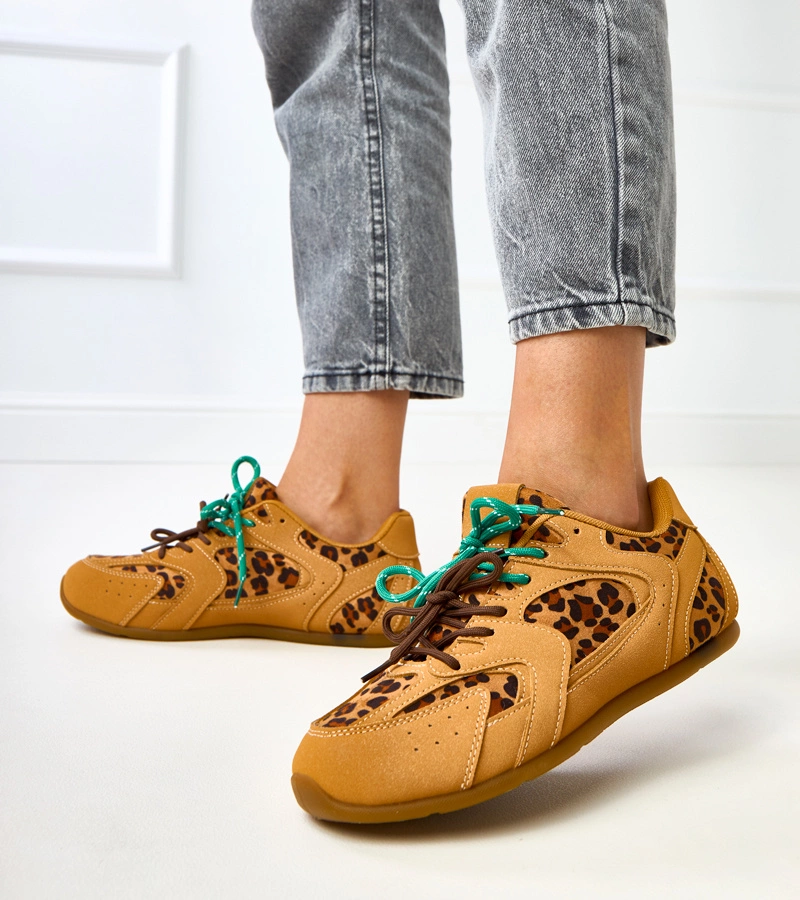 Casey Sneakers mit doppelter Schnürung im Leopardenmuster