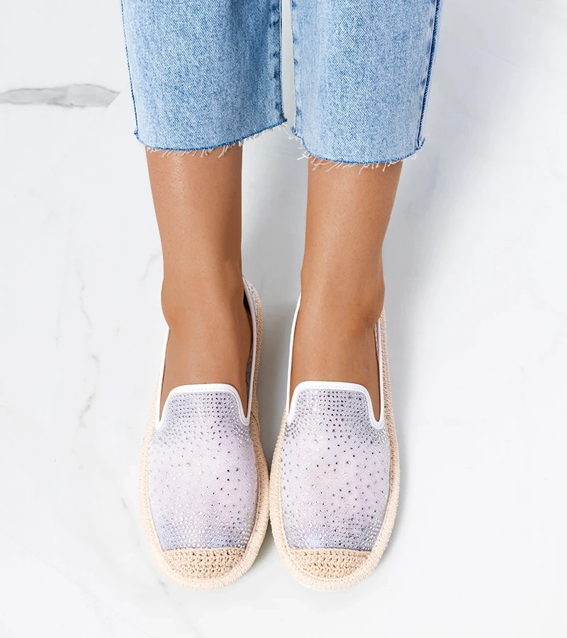 Weiße Espadrilles mit Zirkonia von Punter