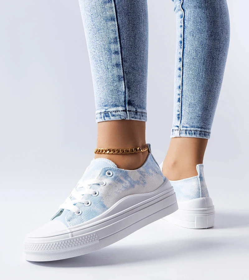 Weiß-blaue Blais Turnschuhe