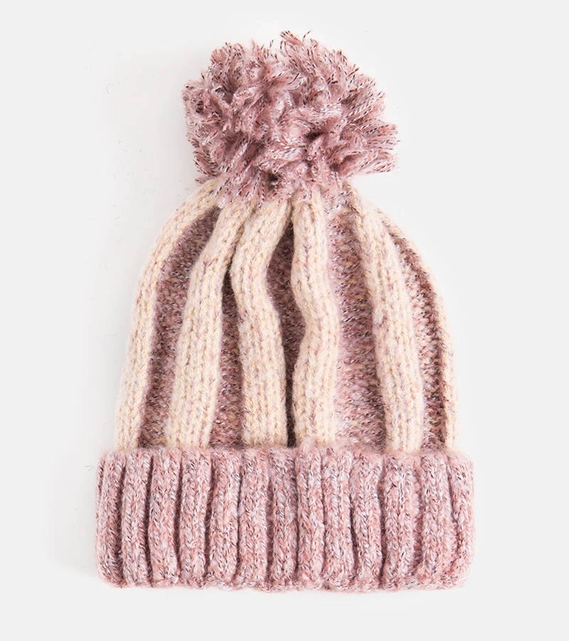 Rosa Mütze mit Pompon von Cormil