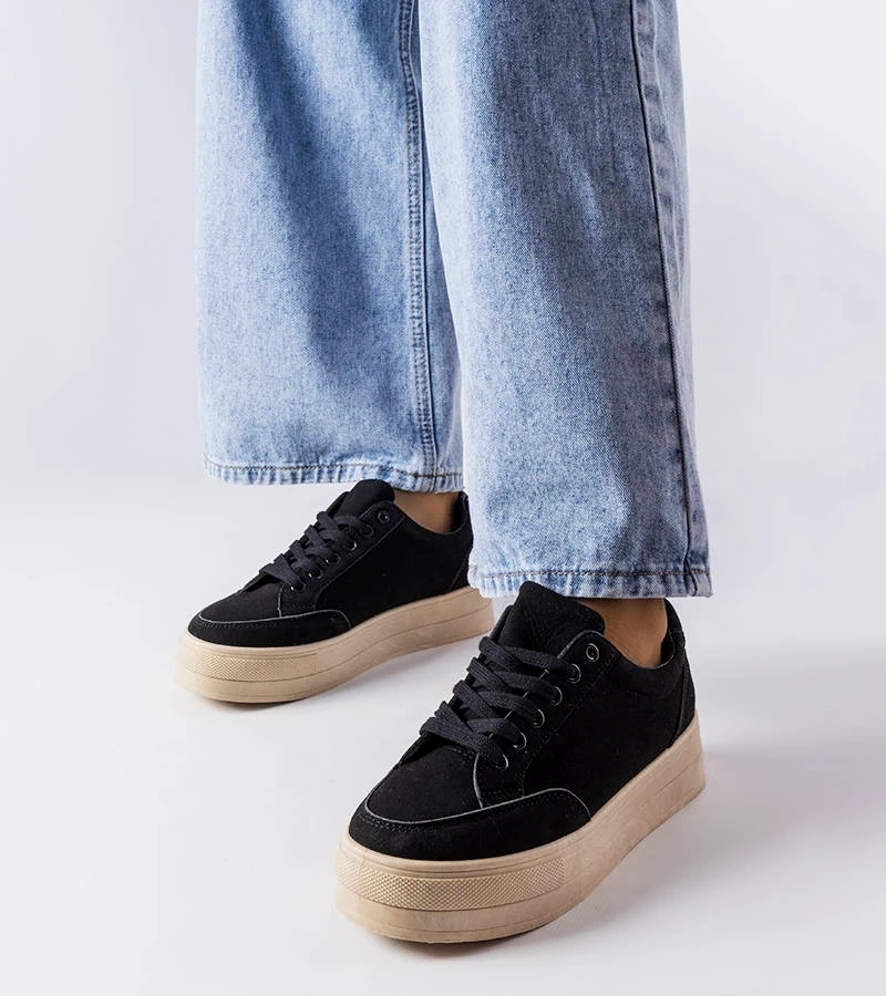 Schwarze Amathymes Sneakers mit Plateau