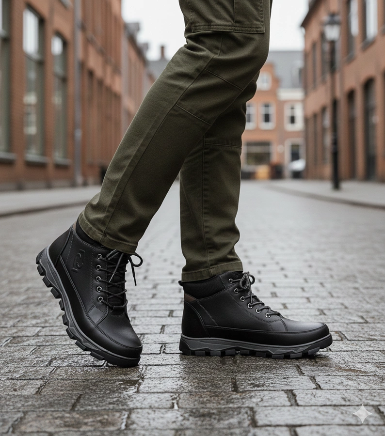 Gefütterte schwarze Herren-Trapper Elias