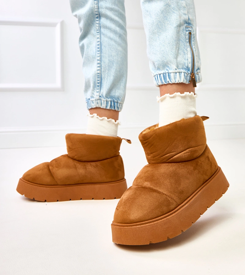 Braune gefütterte Plateauschneestiefel Ribeiro