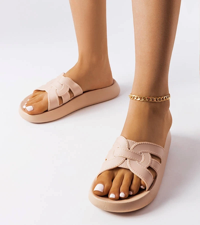 Beige Gummiflipflops von Coudert