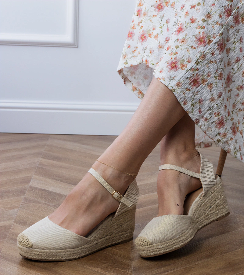 Beige Keilsandaletten Espadrilles Murrana
