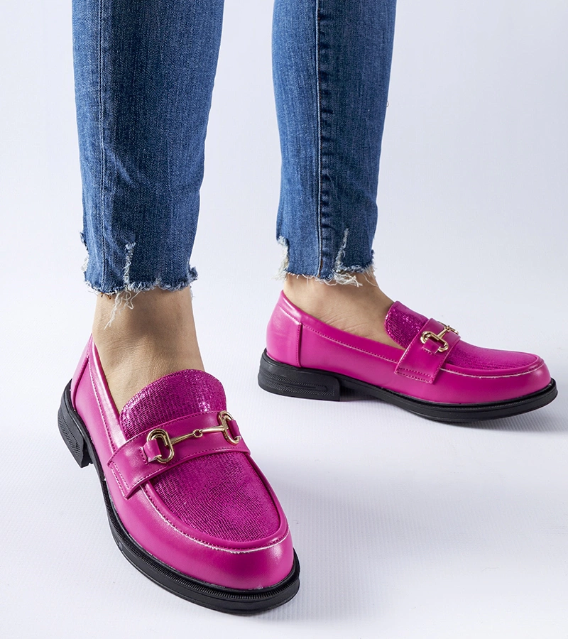 Rosa Mokassins mit Schnalle von Gennaro