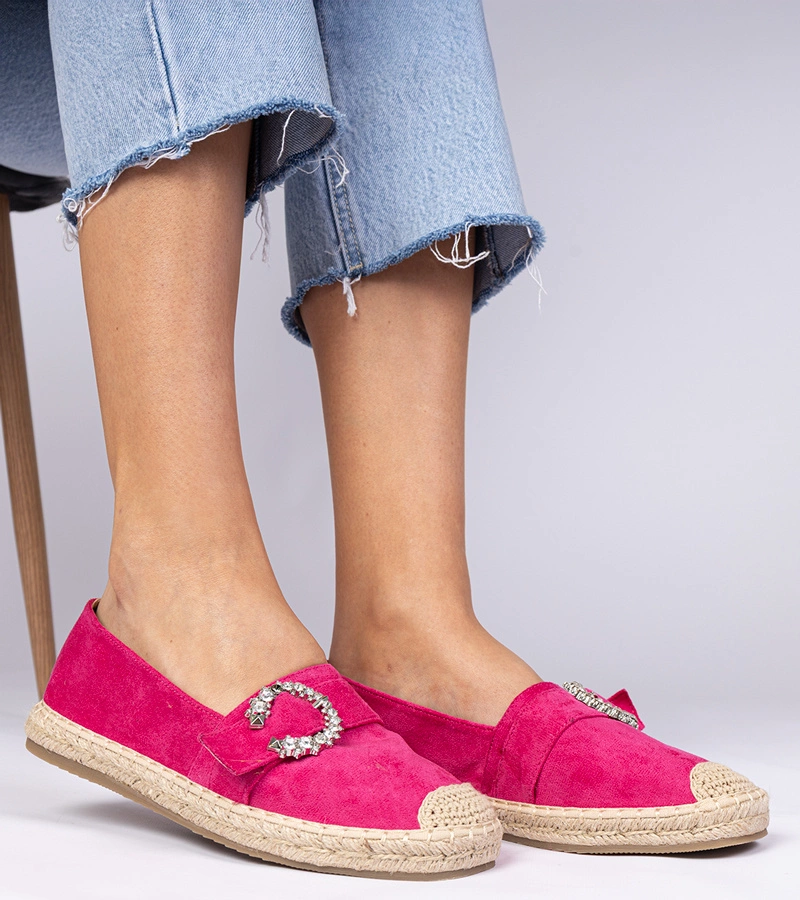 Rosa Espadrilles mit Strasssteinen Maruta