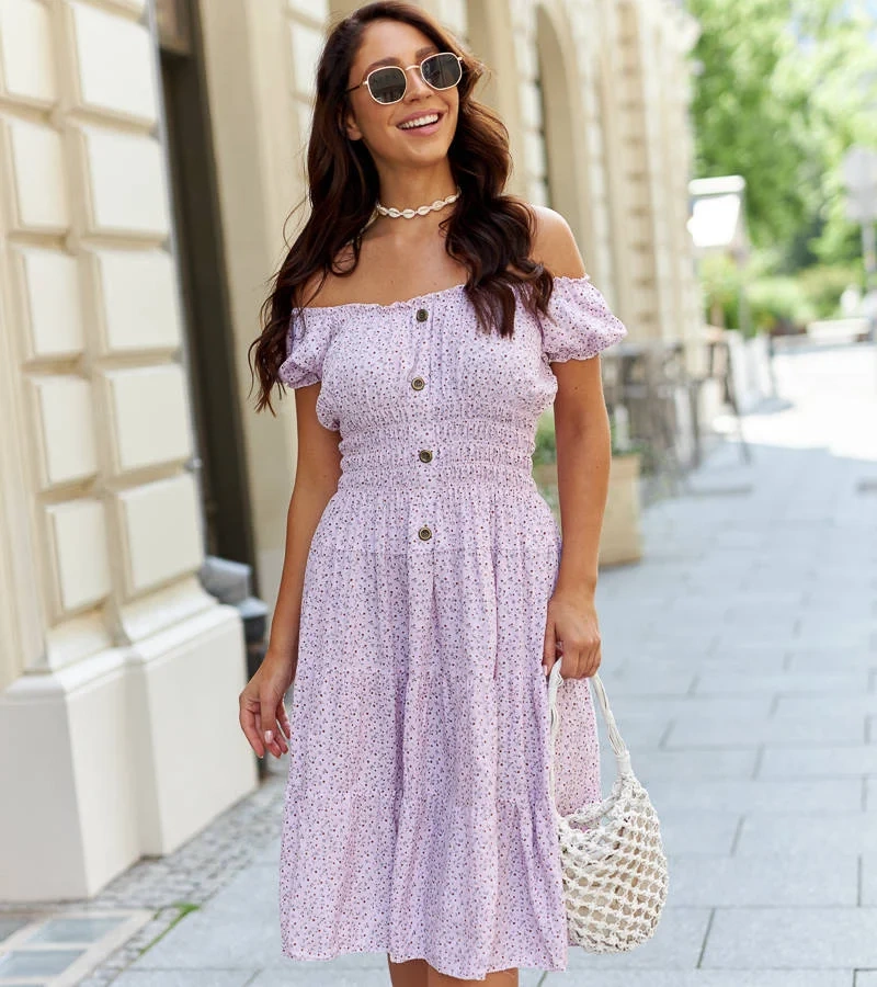 Rosa Floridia Kleid mit kleinen Blumen
