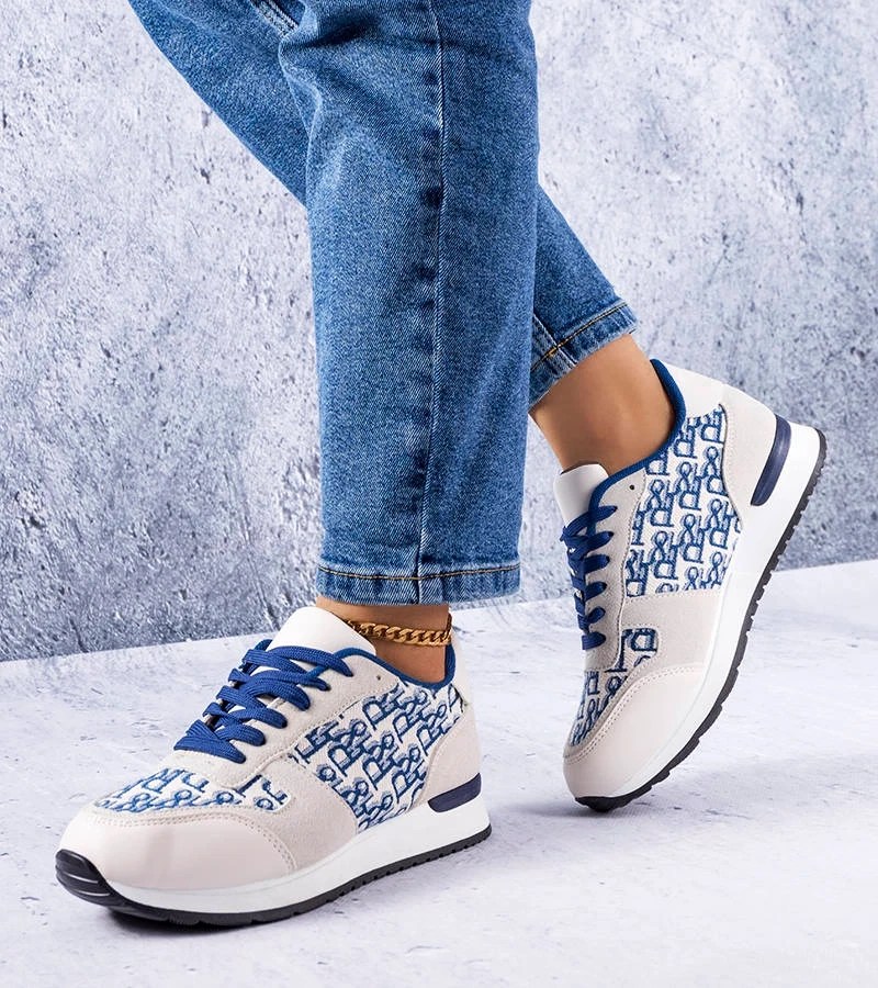 Grau-blaue Sneakers mit Arcouet-Aufdruck
