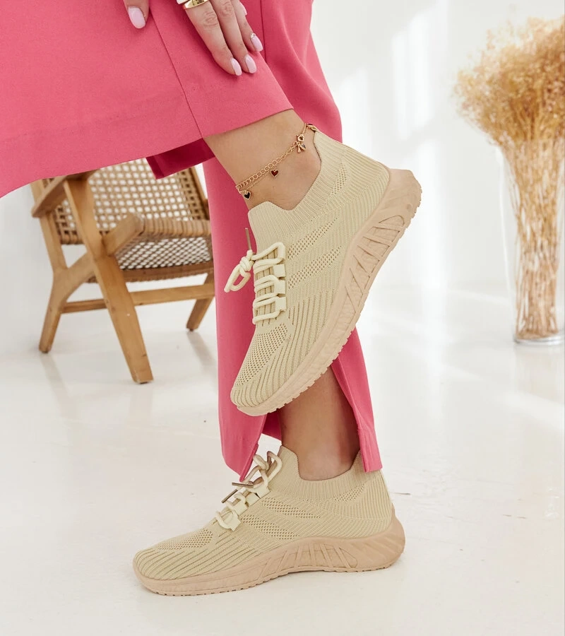 Beige Stoff-Sneakers Ornella