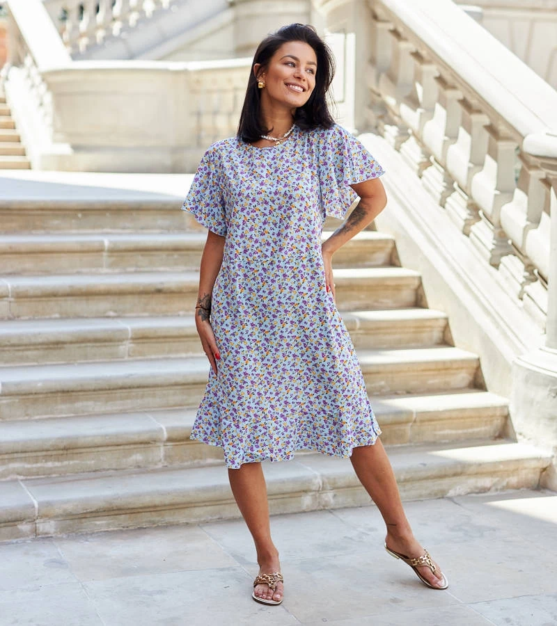 Blaues Blumenkleid von Protasio