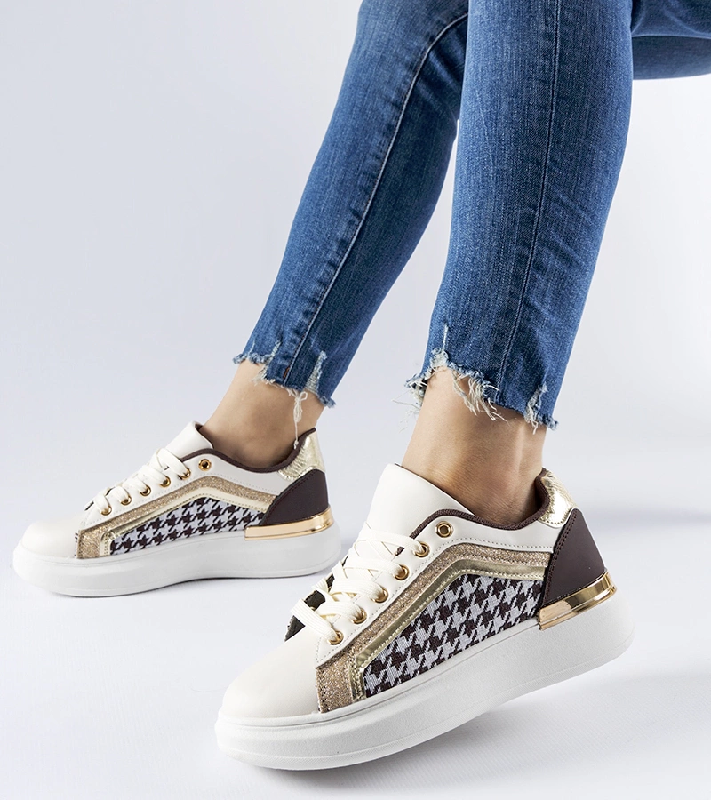 Braun-beige Briercliff Sneakers mit Glitzer