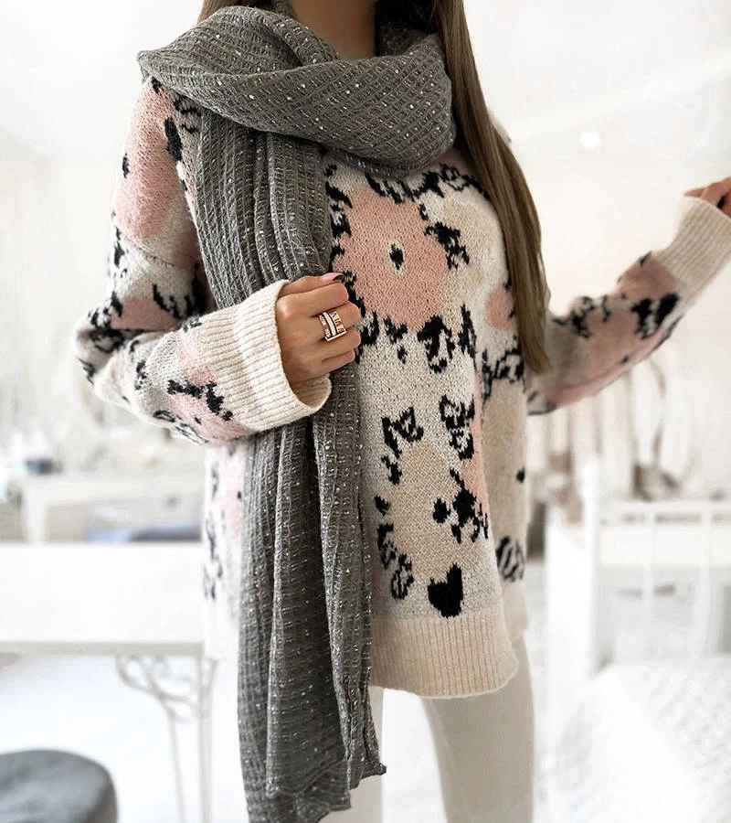 Gepunkteter grauer Schal von Khalil