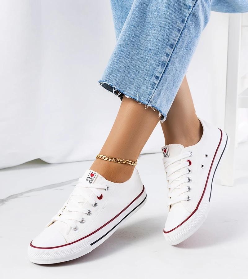 Weiße klassische Damen-Sneaker Kolind