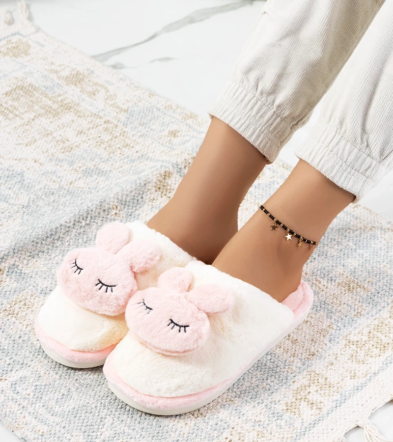 Rosa Hausschuhe mit dem Kaninchen Rabbit