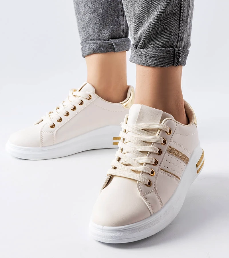 Beige Plateau-Sneaker von Lanoie