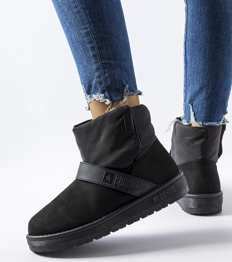 Schwarze, gefütterte Schneestiefel Big Star MM274151