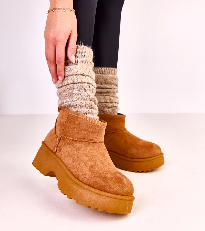 Braune niedrige Schneestiefel aus Öko-Wildleder Joshua