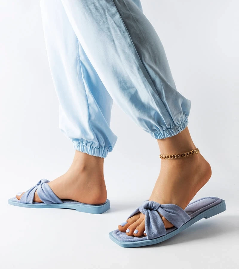 Blaue Eco-Wildleder Pride Flip-Flops