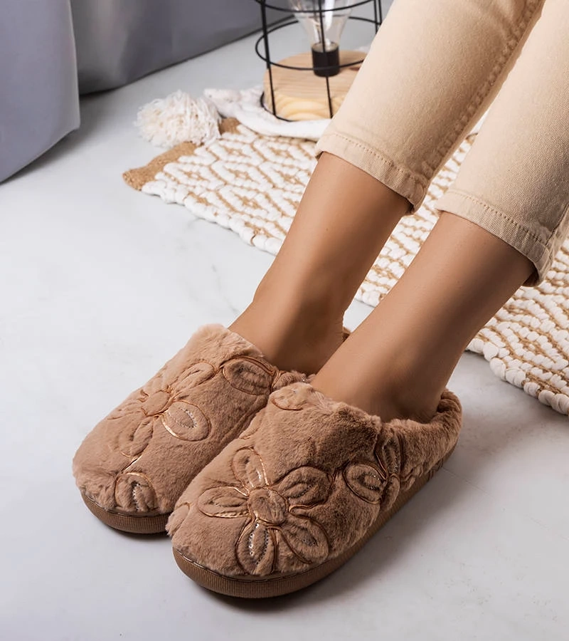 Beige weiche Hausschuhe Maren