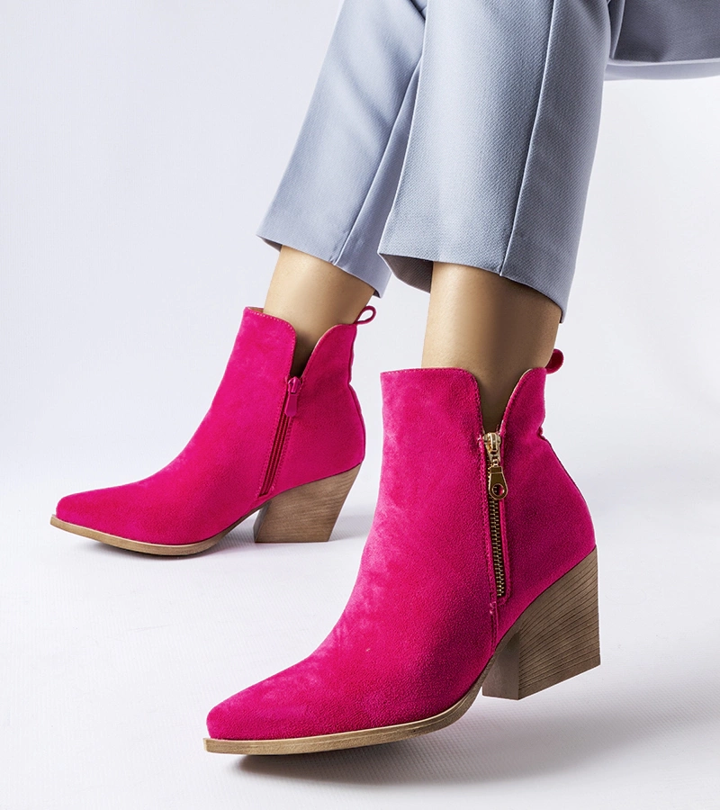 Rosa Cowboystiefel verziert mit Trevisani Reißverschluss