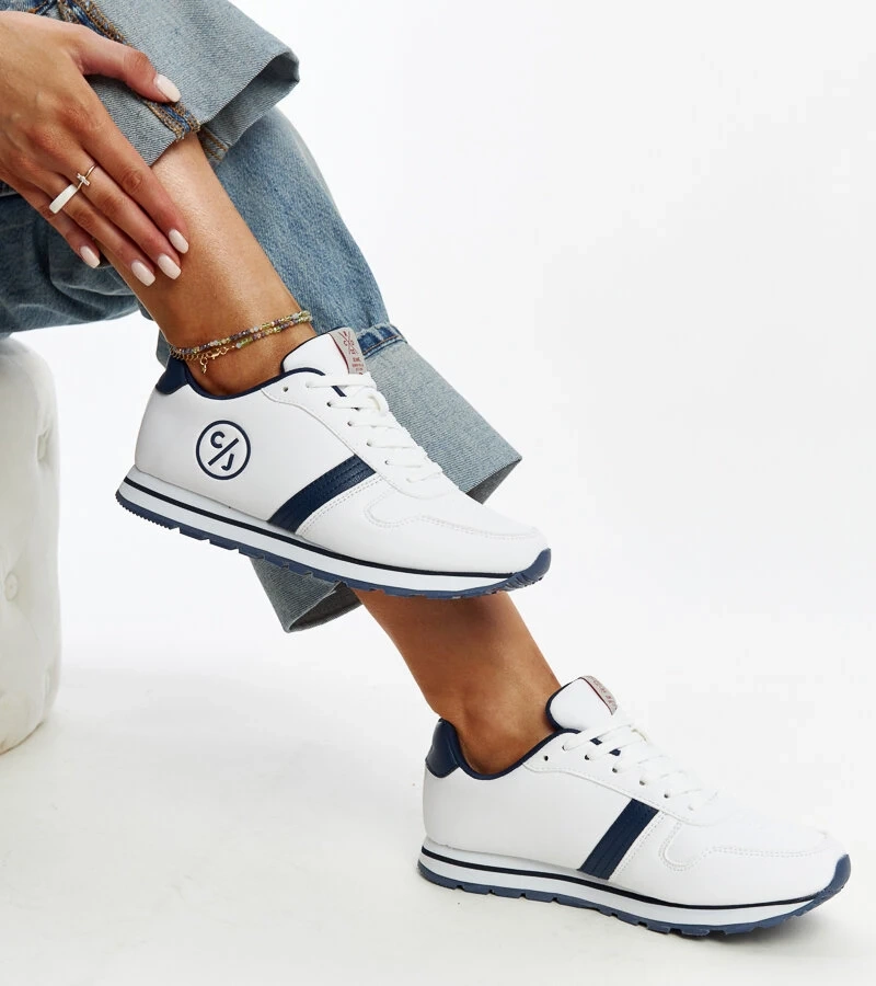 Weiß-blaue Damen Sneakers von CROSS JEANS