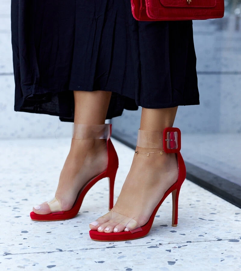 Janan Stilettosandalen mit transparentem Schaft