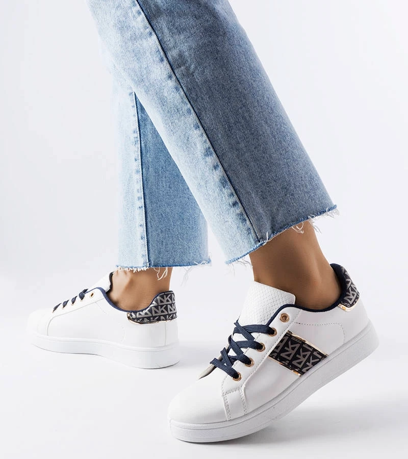 Weiße Sneakers mit verziertem Schaft Sauriol