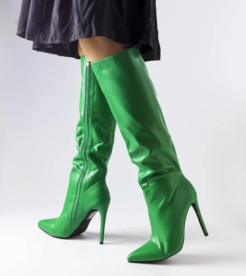 Grüne Stiletto-Stiefel von Masanti