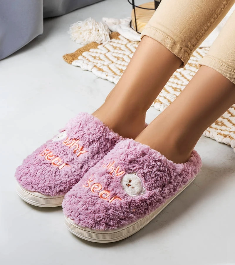 Lila weiche Hausschuhe von Why Bear