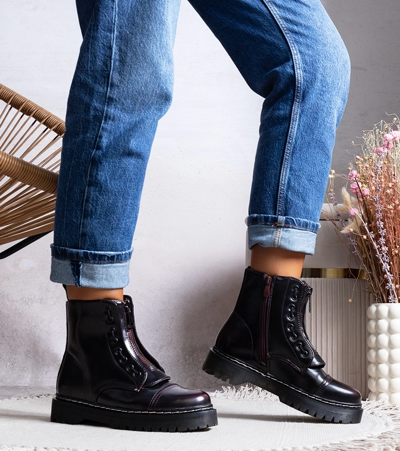 Gefütterte schwarze Royer Trapperstiefel