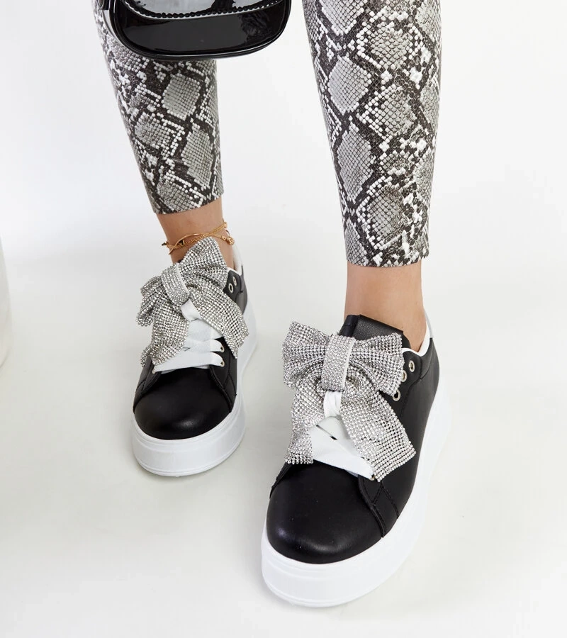 Schwarze Rensje-Sneakers auf hoher Plattform